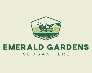 Tractor Yard Lawn Mower logo design