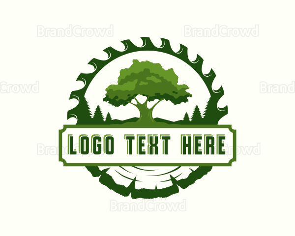 Sawmill Lumberjack Woodwork Logo