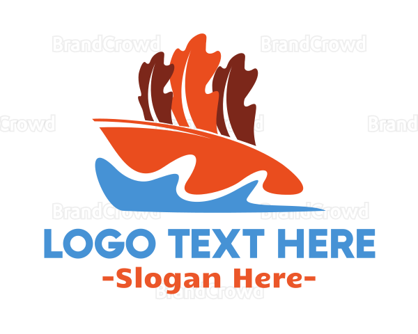 Leaf Boat Sailing Logo
