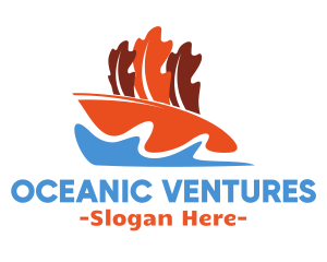 Leaf Boat Sailing logo design