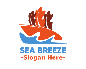 Leaf Boat Sailing logo design
