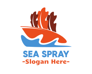 Leaf Boat Sailing logo design