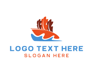 Leaf Boat Sailing Logo