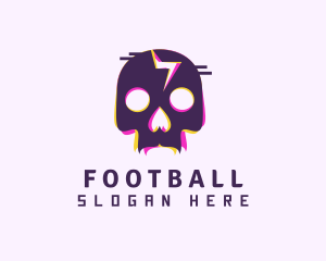 Glitch Skeleton Skull Logo