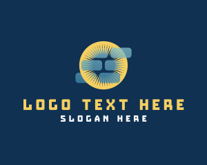 Natural Energy - Sun Solar Panels logo design