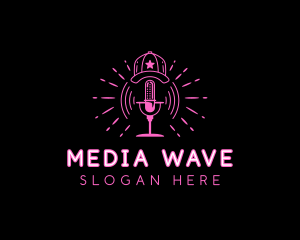 Microphone Radio Broadcaster  logo design