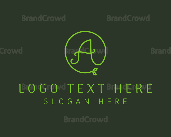 Green Herbal Letter A Logo