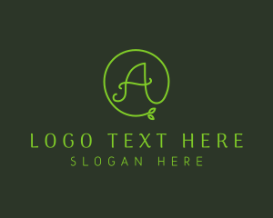 Vine - Green Herbal Letter A logo design