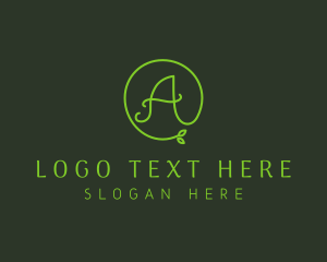 Green Herbal Letter A Logo