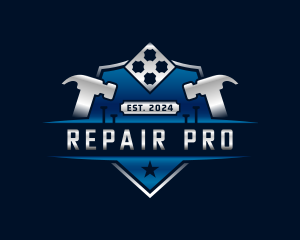 Hammer Repair Carpentry logo design