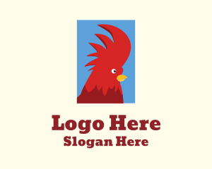 Farmer - Red Rooster Comb logo design