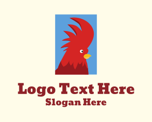 Hen - Red Rooster Comb logo design