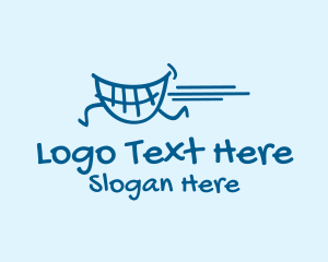 Tooth - Running Teeth Smile logo design