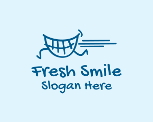 Running Teeth Smile  logo design