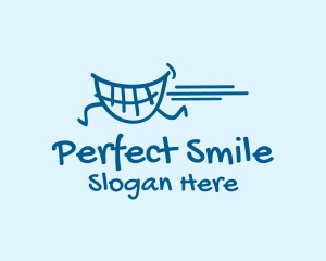 Braces - Running Teeth Smile logo design