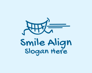 Running Teeth Smile  logo design