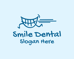 Teeth - Running Teeth Smile logo design