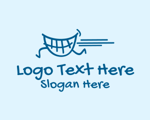 Running - Running Teeth Smile logo design
