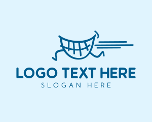 Braces - Running Teeth Smile logo design