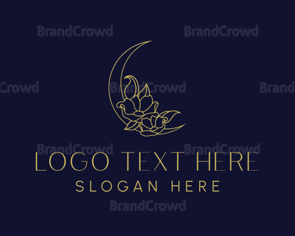 Decorative Moon Flower Logo