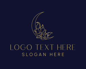 Moonlight - Decorative Moon Flower logo design