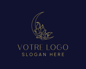 Decorative Moon Flower  Logo