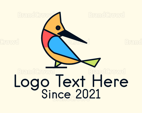Colorful Woodpecker Bird Logo