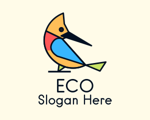 Colorful Woodpecker Bird Logo