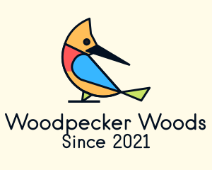 Colorful Woodpecker Bird logo design