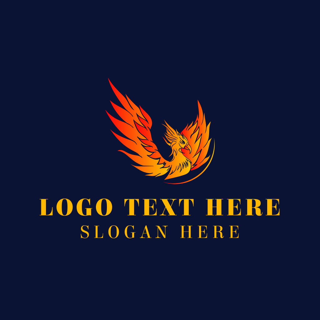 Flying Orange Phoenix Logo | BrandCrowd Logo Maker | BrandCrowd ...