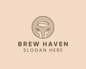 Brew - Hand Coffee Bean Cafe logo design