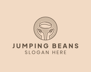 Hand Coffee Bean Cafe logo design