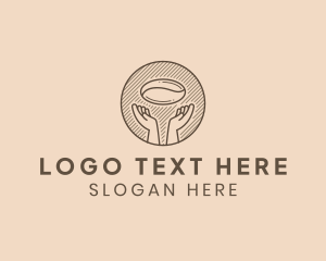 Pour Over - Hand Coffee Bean Cafe logo design
