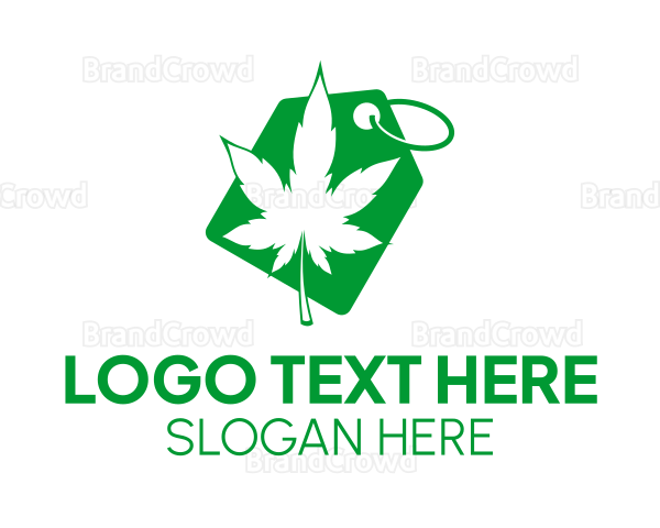Marijuana Leaf Tag Logo