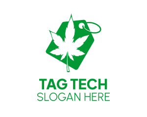 Tag - Marijuana Leaf Tag logo design