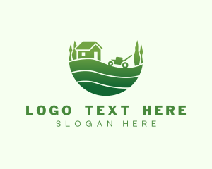 Weeding - Yard Lawn Mower Landscaping logo design