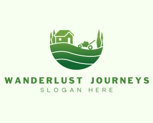 Planting - Yard Lawn Mower Landscaping logo design
