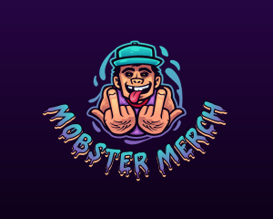 Gangster - Cool Gangster Middle Finger logo design