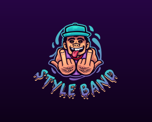 Cool Gangster Middle Finger logo design