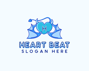 Heart Devil Love logo design