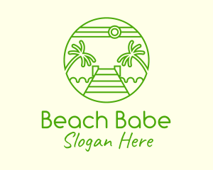 Palm Tree Beach Tourism logo design