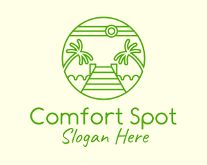 Palm Tree Beach Tourism logo design