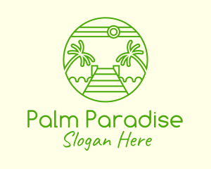 Palm Tree Beach Tourism logo design