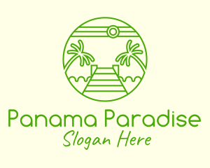 Palm Tree Beach Tourism logo design