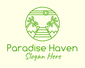 Palm Tree Beach Tourism logo design