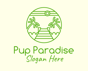 Palm Tree Beach Tourism logo design