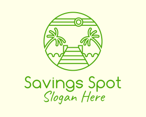 Palm Tree Beach Tourism logo design