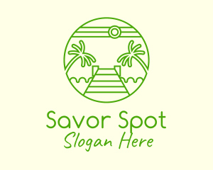 Palm Tree Beach Tourism logo design