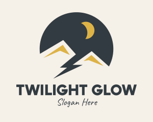 Twilight - Night Mountain Scene Lightning logo design