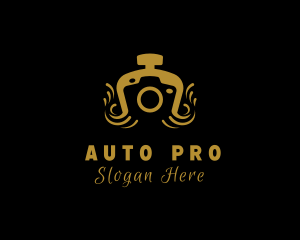 Photo Studio - Gold Camera Photography logo design